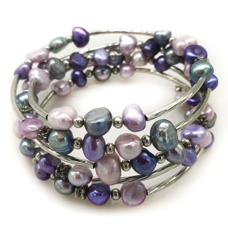 Memory Wire Bracelet - 33 Zoll 7-8mm Lila Memory Wire