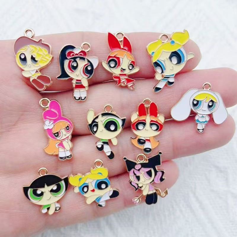 Jewelry Making Pendants - 10 Stück Legierung Öl-Tropfen-Cartoon-Mädchen-Anhänger, DIY Schmuckherstellung