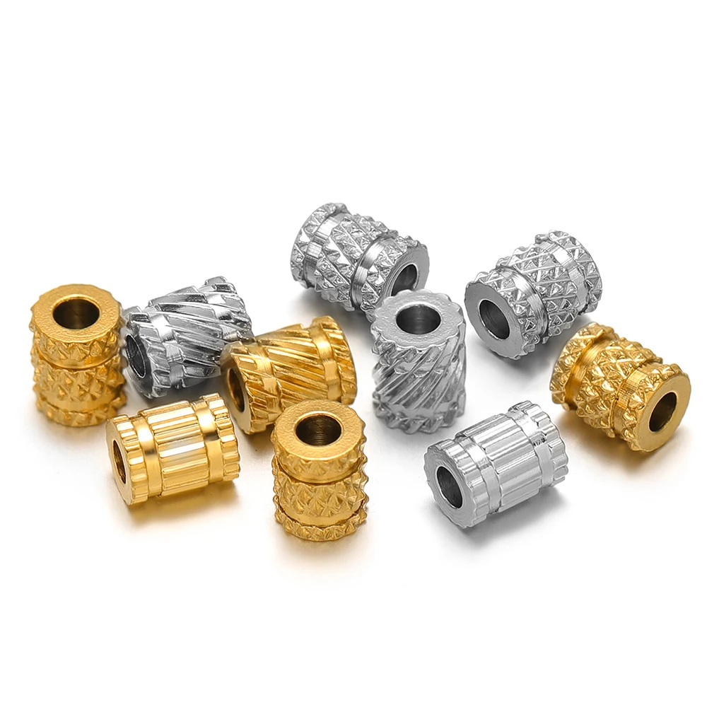 Crimp Bead Tube - 20 Stück PVD Gold Edelstahl Großes