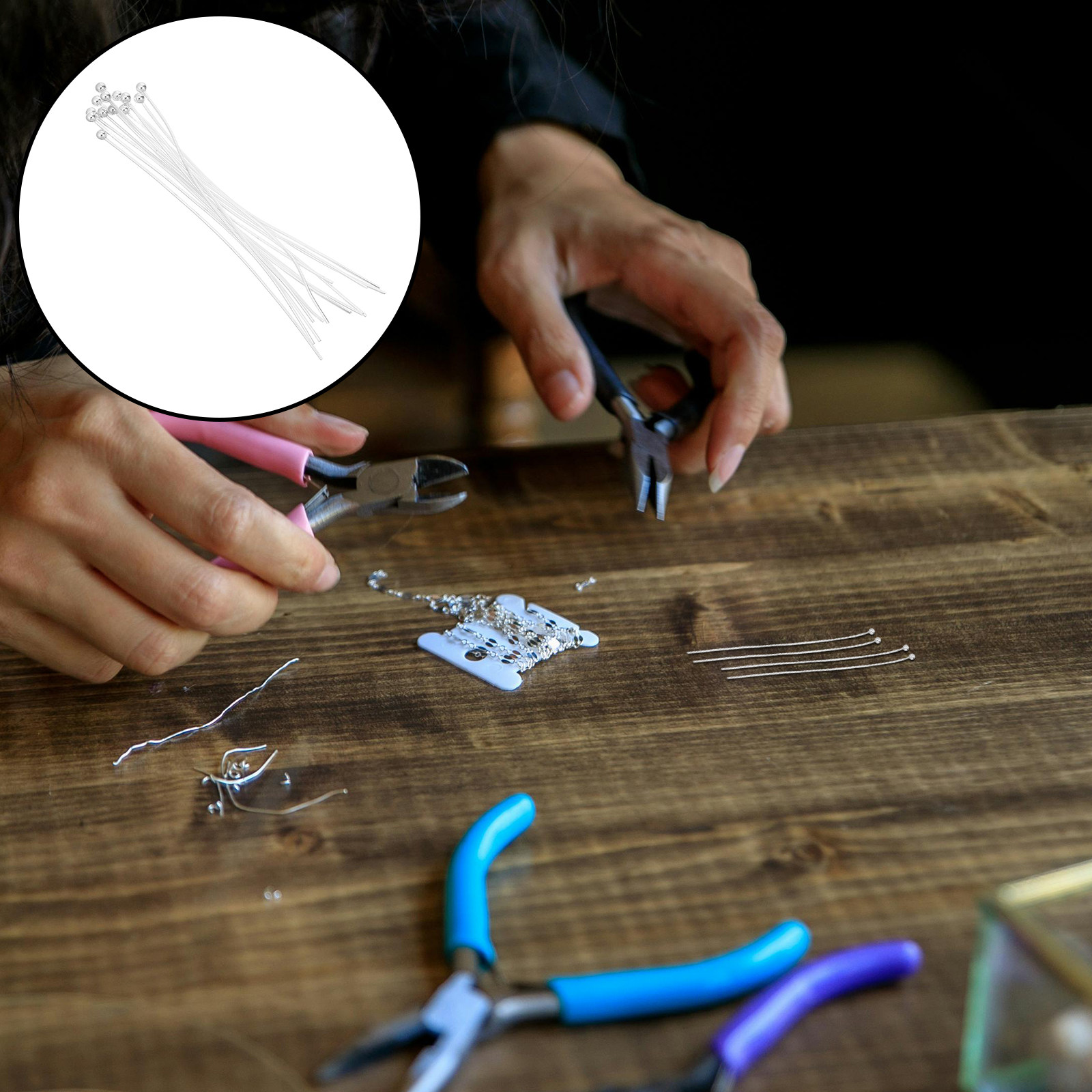 Jewelry Making Head Pins - 200 Stück Edelstahl-Kugelkopfstifte für Schmuckherstellung, flexible