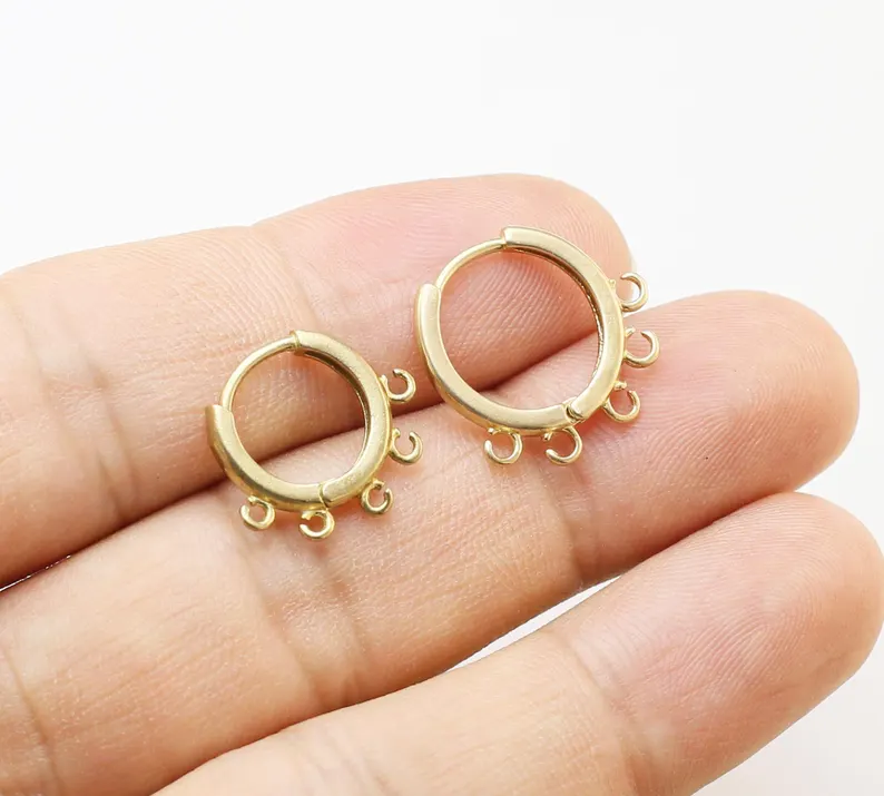 Jewelry Making Loops - 10 Stück Messing-Ohrreifen, Leverback-Ohrring mit Schlaufe,