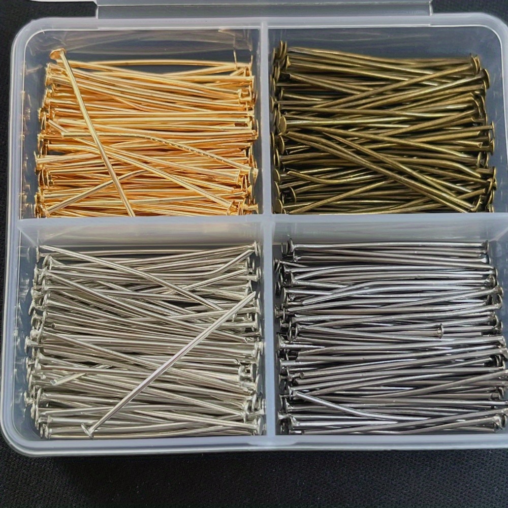 Jewelry Making Head Pins - 400 Stück gemischte Eisenkopfnadeln, 30 mm,