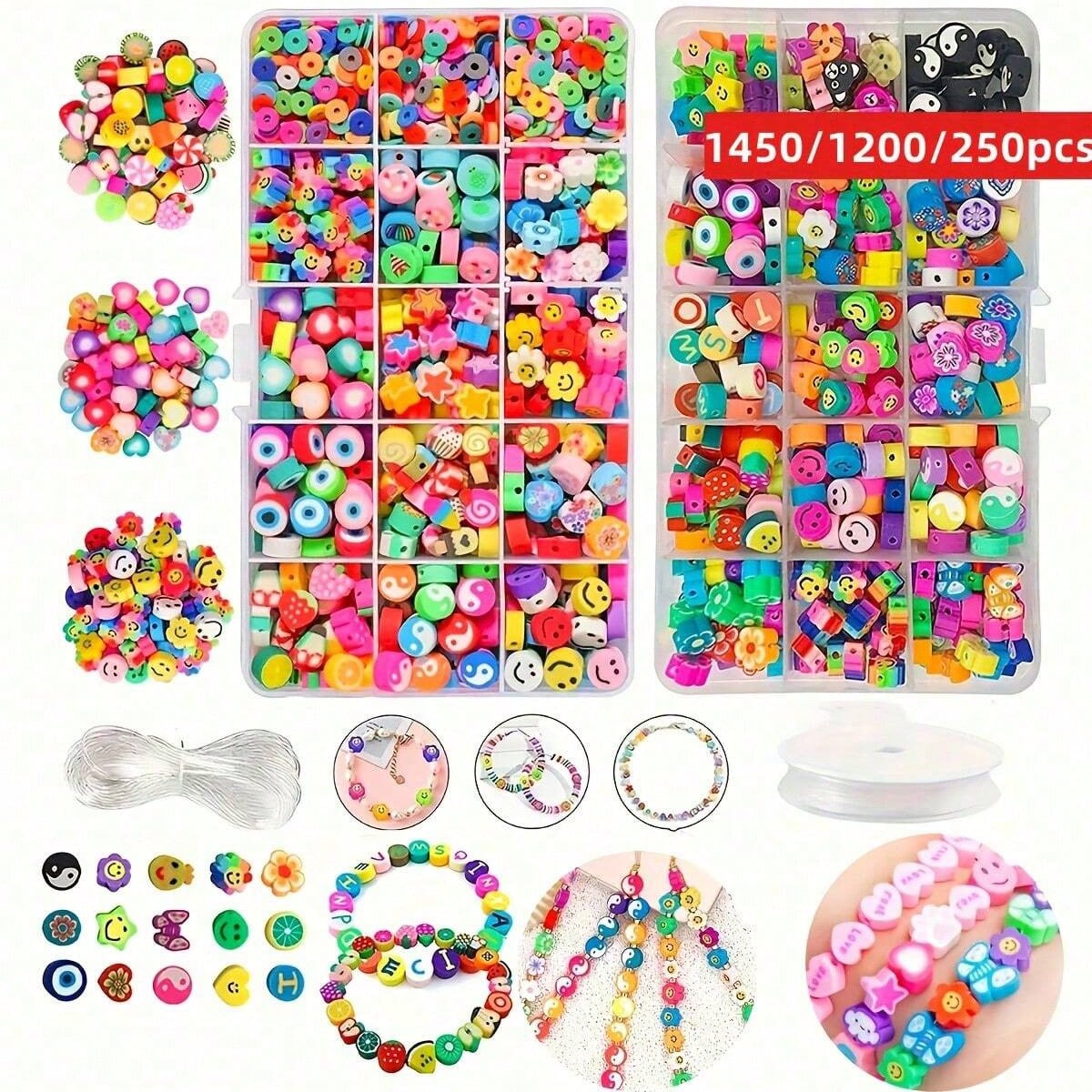 Jewelry Making Thread - 1450/1200/250 Stück Polymer Clay Perlen Set,