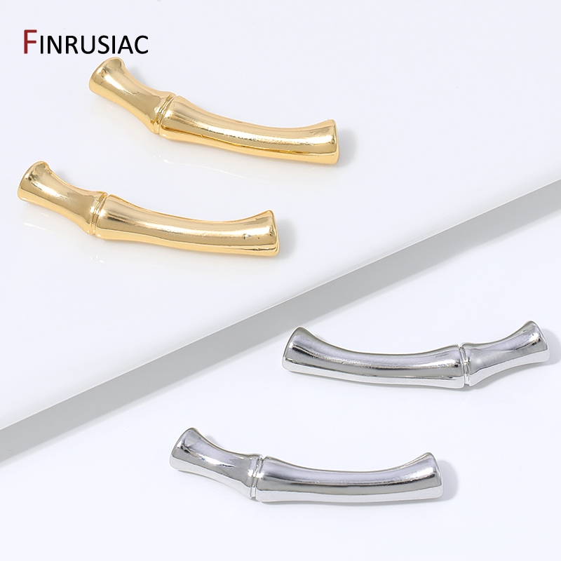Crimp Bead Tube - 18K vergoldete Messingrohr-Abstandshalterperlen, Bambus-Gelenk-Durchgangsloch-Trennperlen für DIY-Schmuckherstellungszubehör
