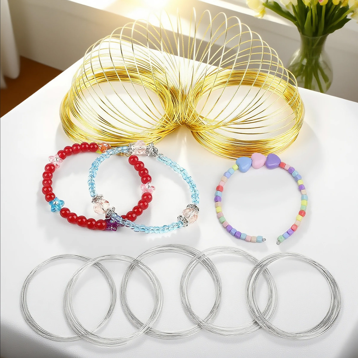 Memory Wire Bracelet - Memory Wire aus Edelstahl 0,6mm Spule