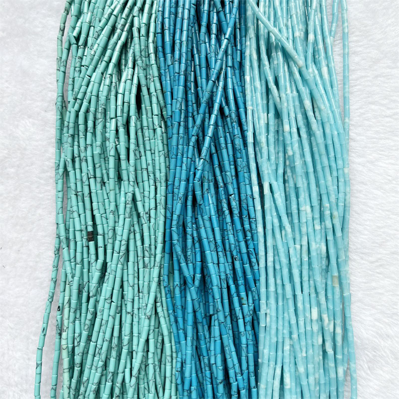 Crimp Bead Tube - 4*2mm kleine Naturstein runde Rohr perlen