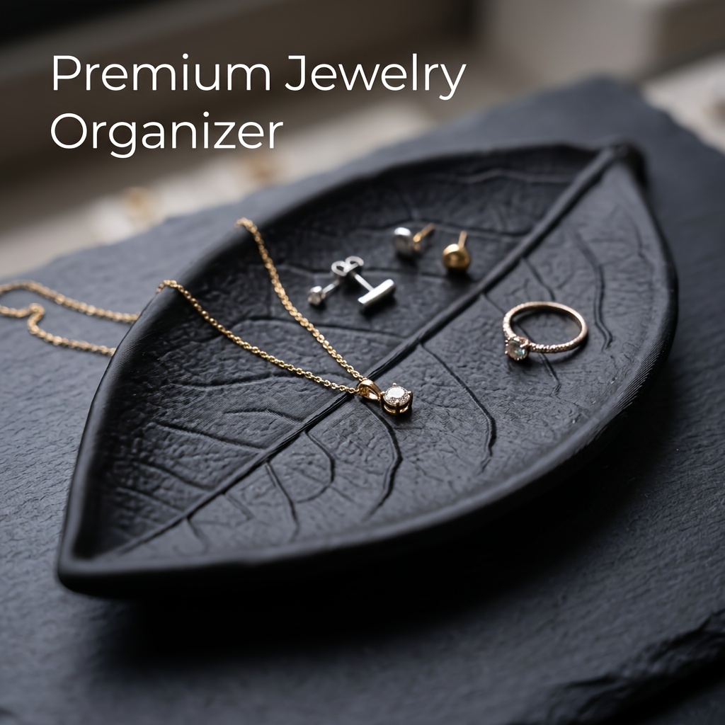 Jewelry Making Desk - Minimalistische 3D-Blatt-Schmuckschale, Dekoratives Schmucktablett für Ringe,