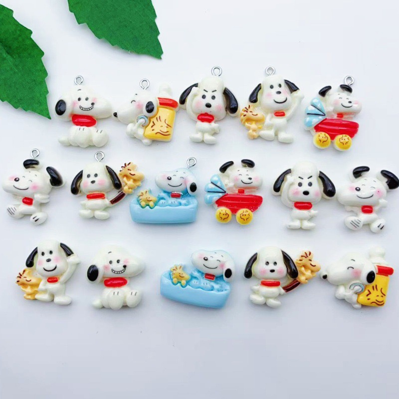 Jewelry Making Pendants - 12 Stück Cartoon-Hunde-Anhänger aus Kunstharz, DIY-Schmuckherstellung,