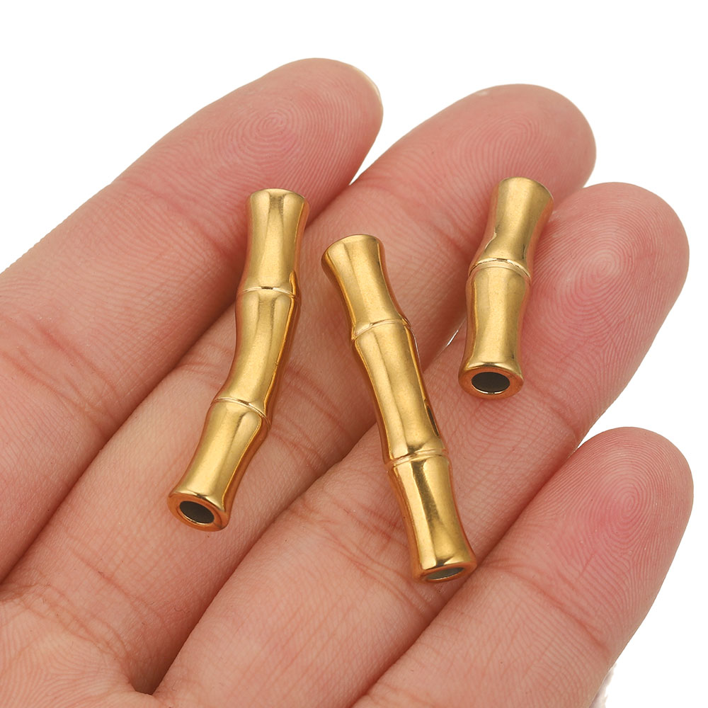 Crimp Bead Tube - 5 Stück Edelstahl-Verbinder, gebogenes Slub-Rohr für