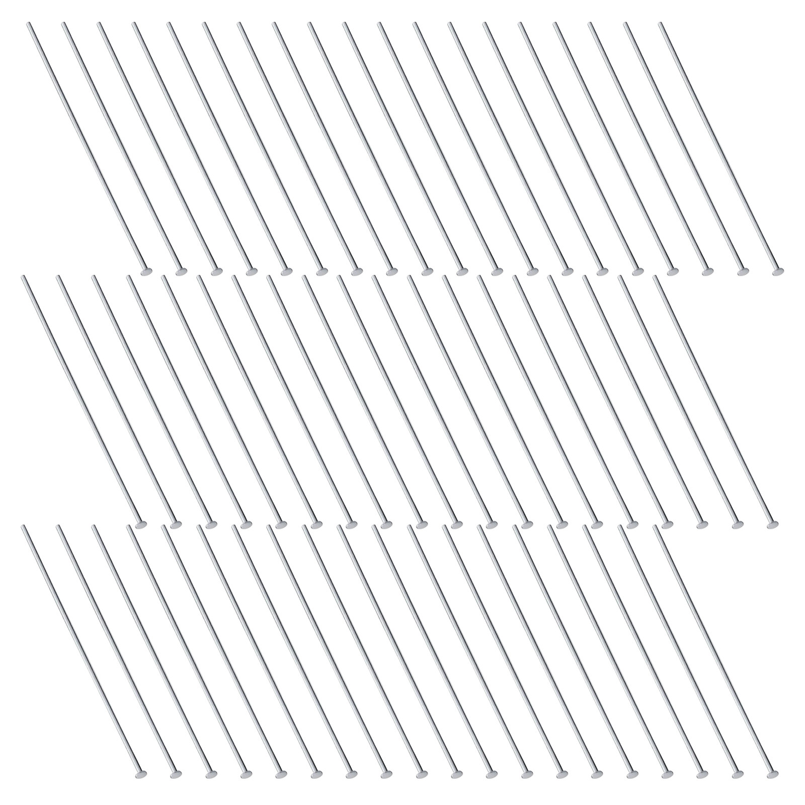 Jewelry Making Head Pins - 300 Stück Edelstahl-Flachstifte 0,7x50mm Rundkopfstifte für