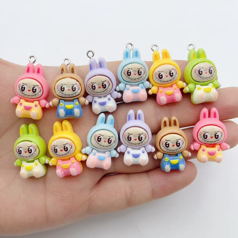 Jewelry Making Pendants - 10 Stück Kawaii Hasen-Erdbeerhaus Harz-Anhänger, Niedliche