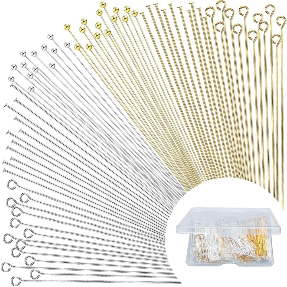 Jewelry Making Head Pins - 600 Stück Flachkopf-Ösenstifte für Schmuckherstellung DIY