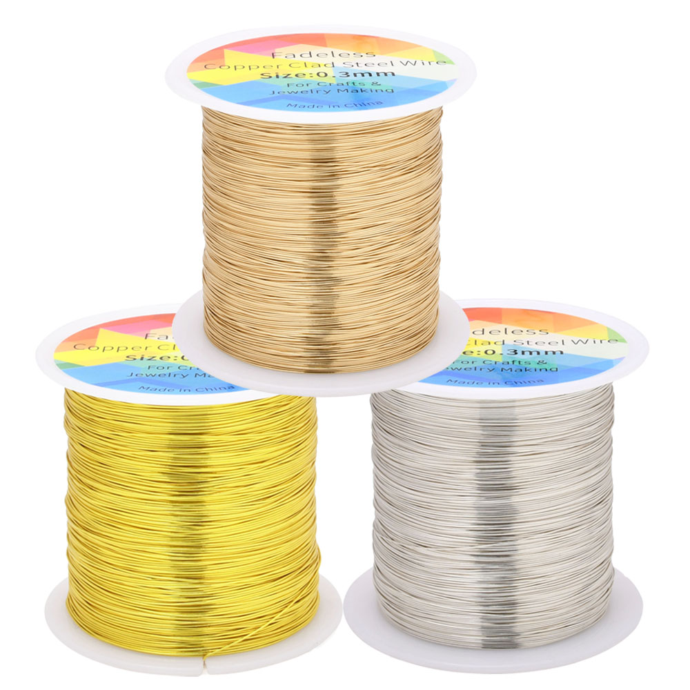 Jewelry Making Thread - 100 m/328 Fuß lichtbeständiger, kupferkaschierter Stahldraht,