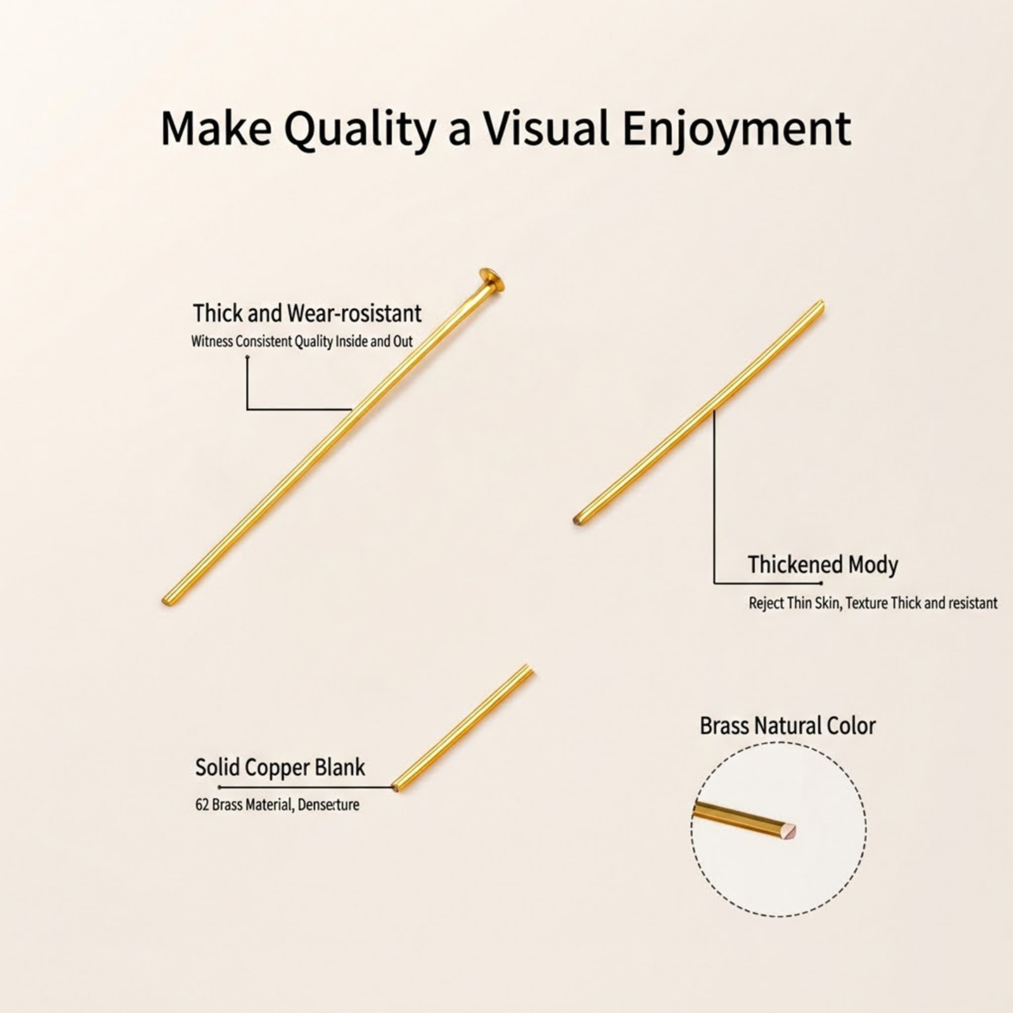 50 Stück 18K vergoldete Flachk – Jewelry Making Head Pins Bewertung und Preis