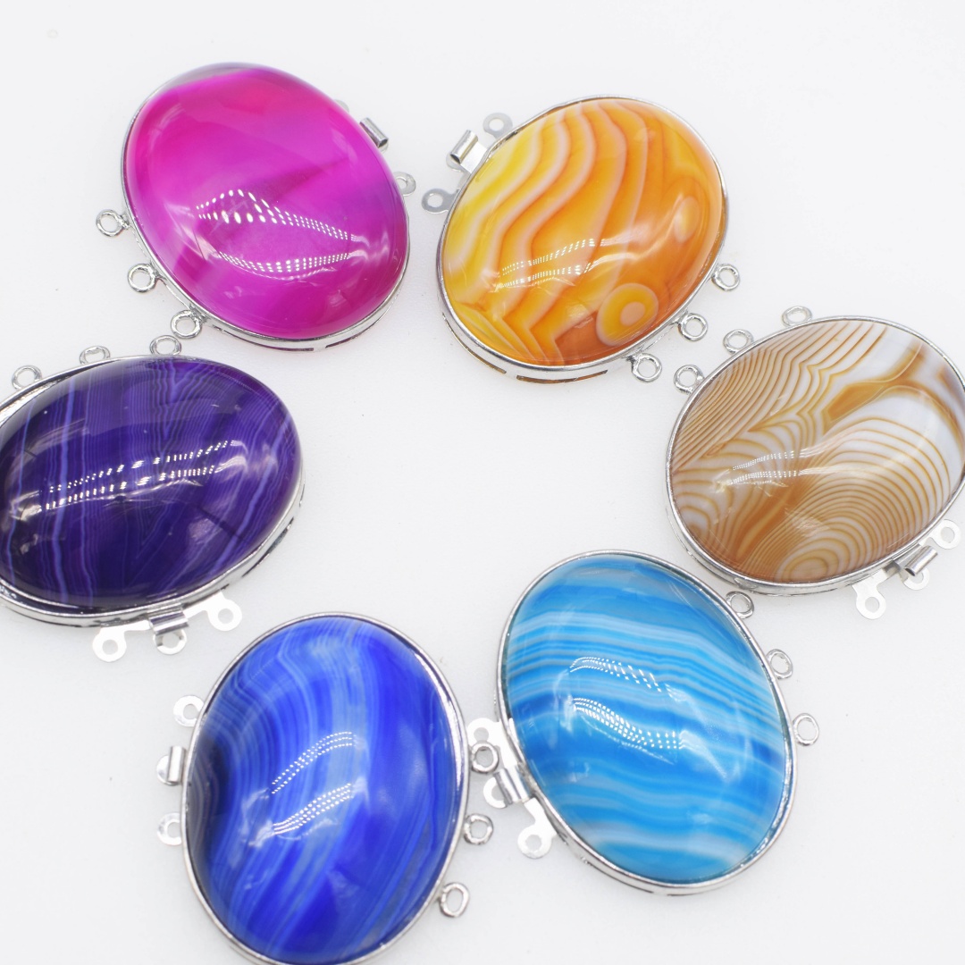 1 Stück Mehrfarbiger Achat Fla – Jewelry Making With Stones Bewertung und Preis