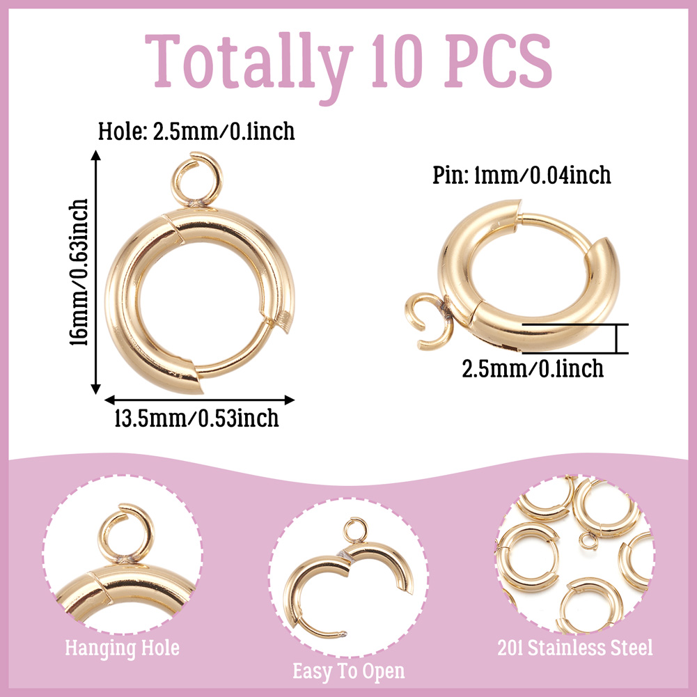 10 Stück 201 Edelstahl Huggie- – Jewelry Making Loops Bewertung und Preis