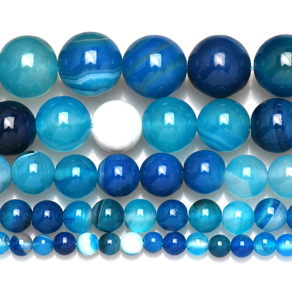 Naturstein gebänderte blaue Sp – Jewelry Making With Stones Bewertung und Preis