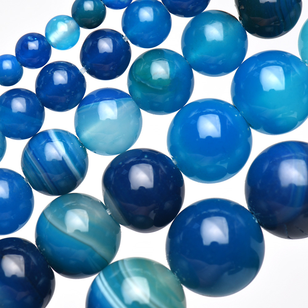 Naturstein gebänderte blaue Sp – Jewelry Making With Stones Bewertung und Preis