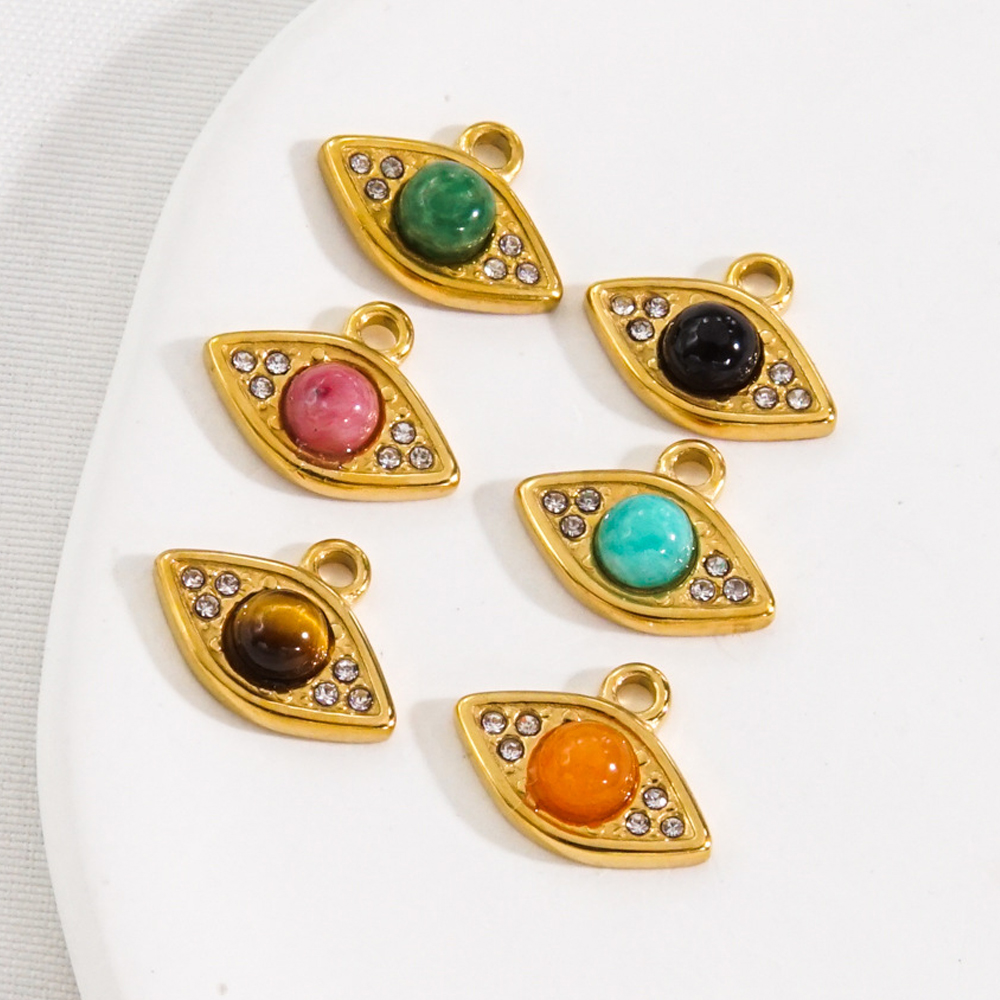 3 Stück Naturstein perlen Eye  – Jewelry Making With Stones Bewertung und Preis
