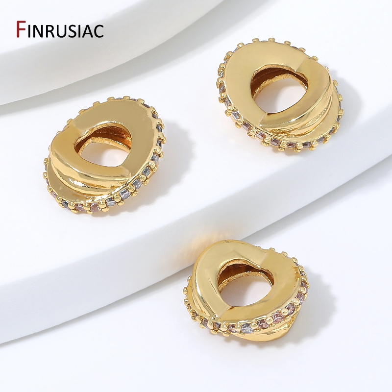 18K vergoldete Messing-Zirkon- – Jewelry Making Loops Bewertung und Preis