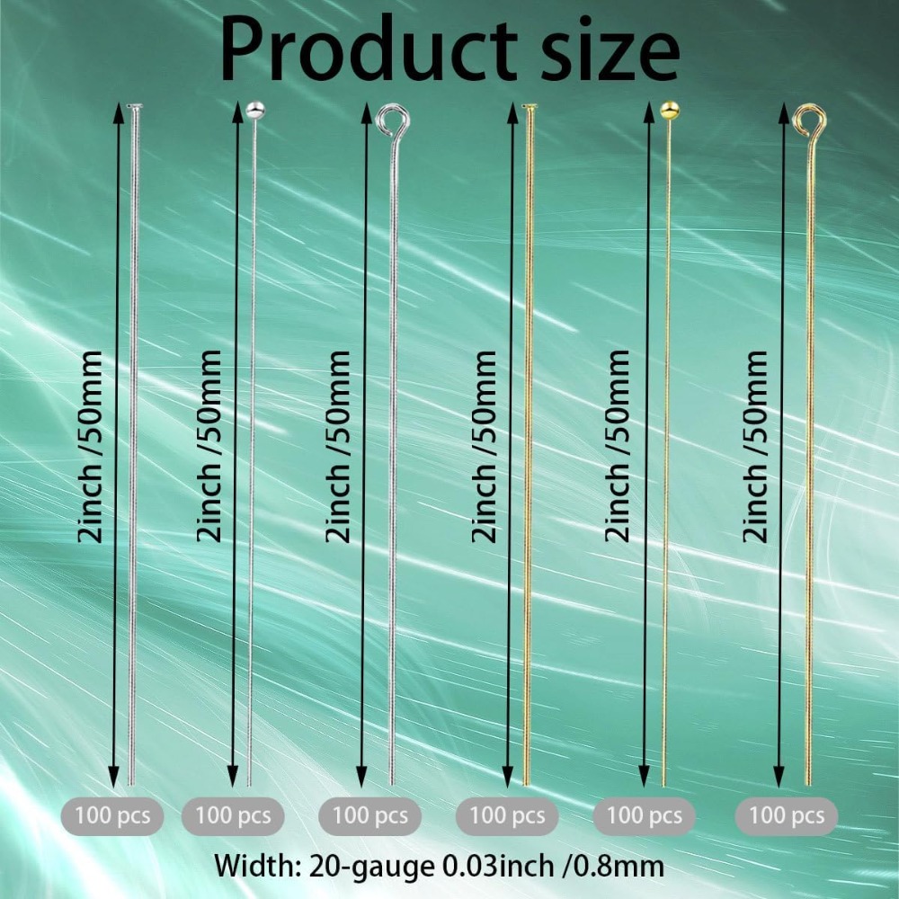 600 Stück Flachkopf-Ösenstifte – Jewelry Making Head Pins Bewertung und Preis