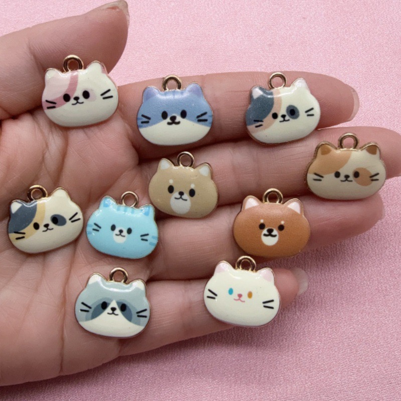 12 Stück bedruckte Katzenkopf- – Jewelry Making Pendants Bewertung und Preis